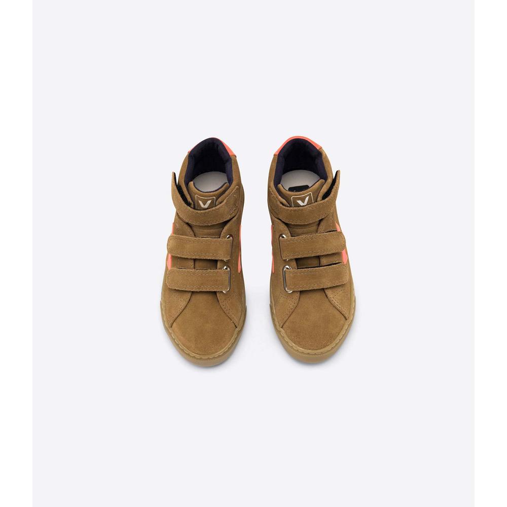 Veja ESPLAR MID SUEDE Kids' High Tops Brown | NZ 679PJJ